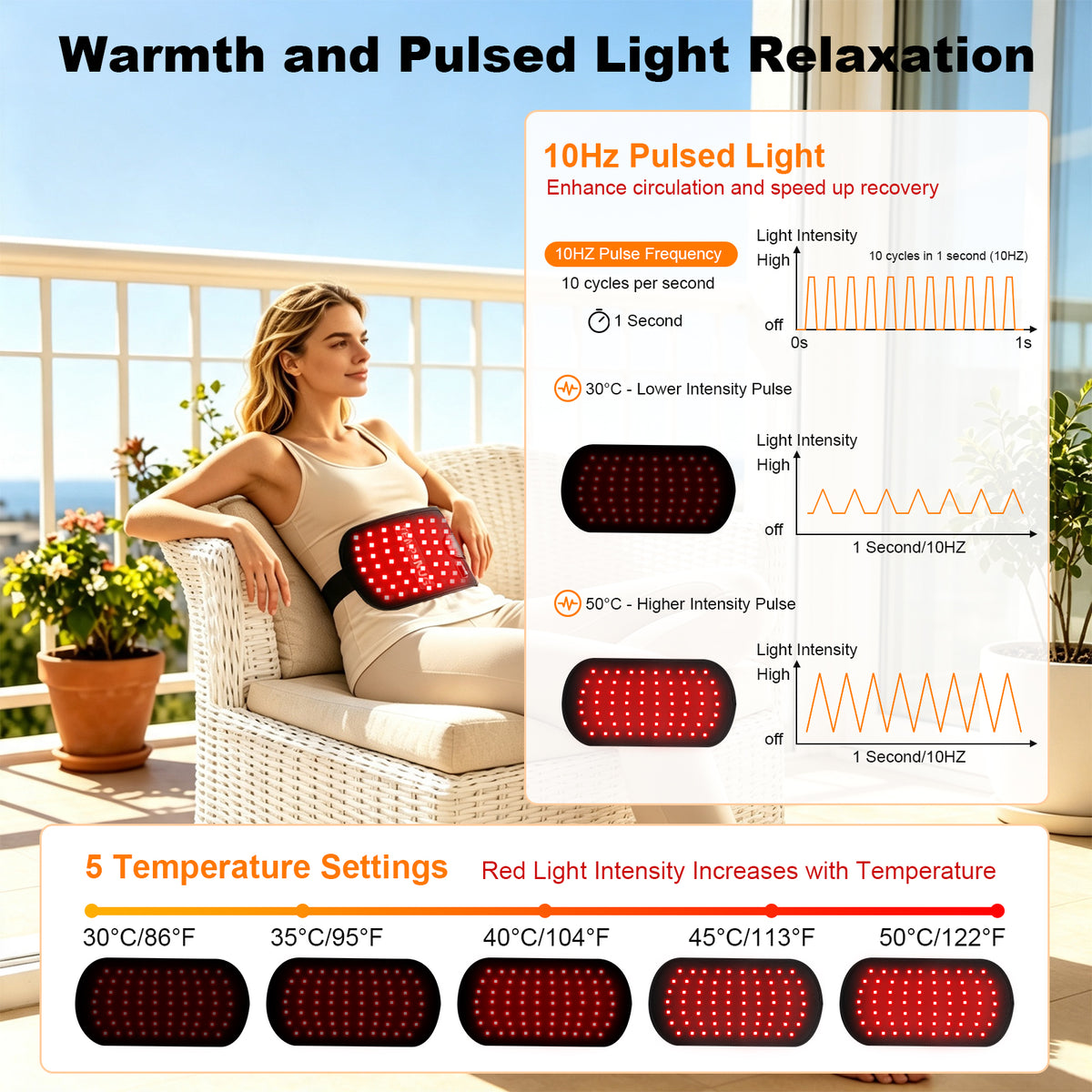 Red Light Therapy Wrap with Adjustable Heat